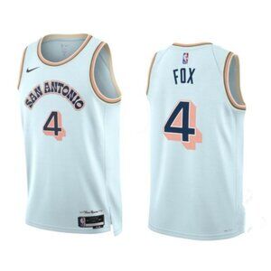 Mens DeAaron Fox Light Blue Stitched Jersey